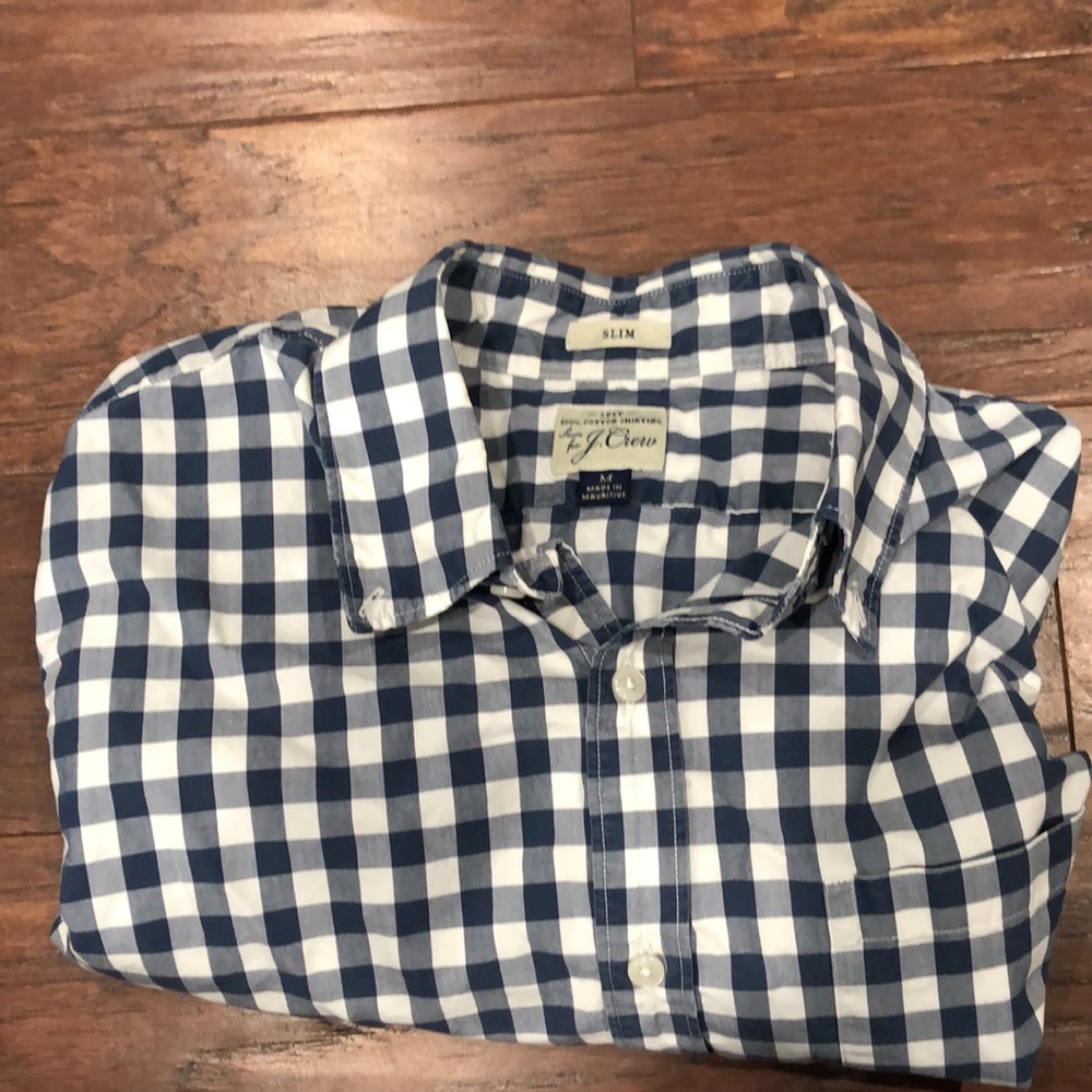 J. Crew gingham shirt long sleeve slim medium